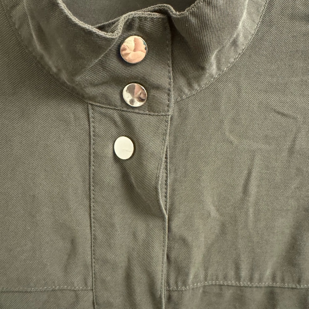 Zara Basic Green Button Up - image 6